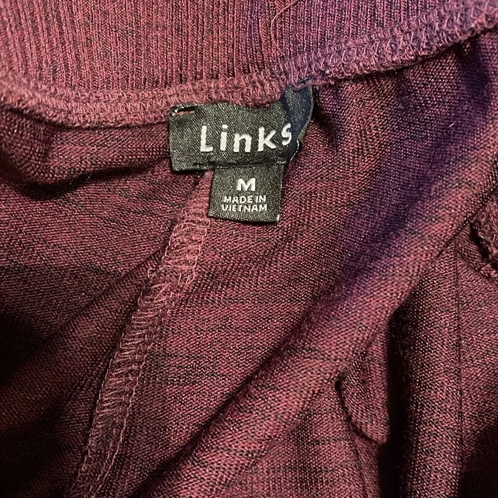 🌺LINKS BURGANDY FRONT POCKETS JOGGERS